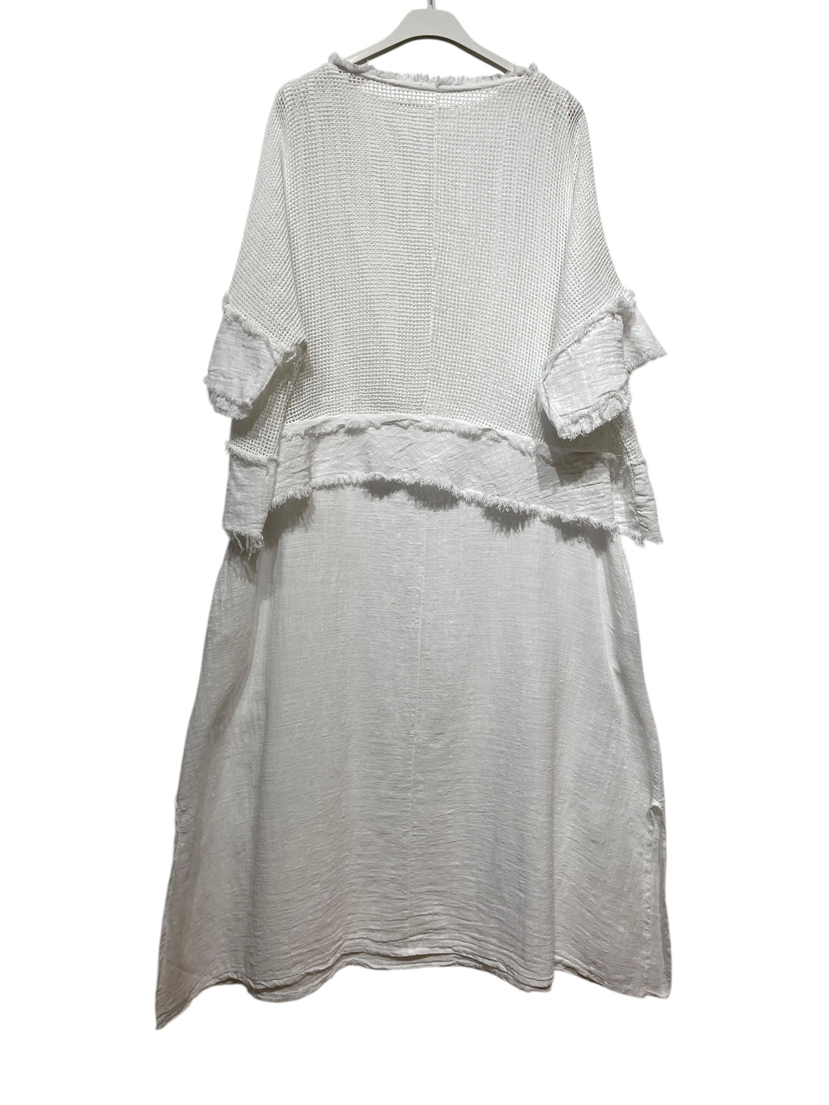 Layered Net Dress - White