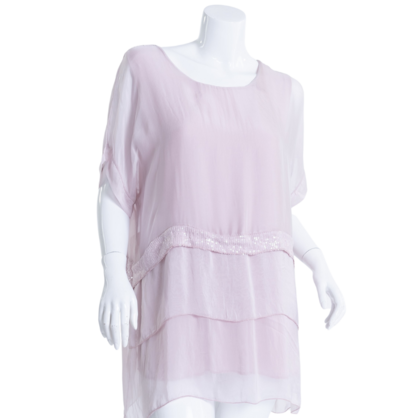Tiered Silk Top - Rosa Pink