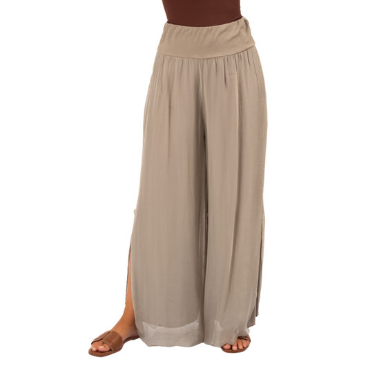 Italian Silk Pants - Fango