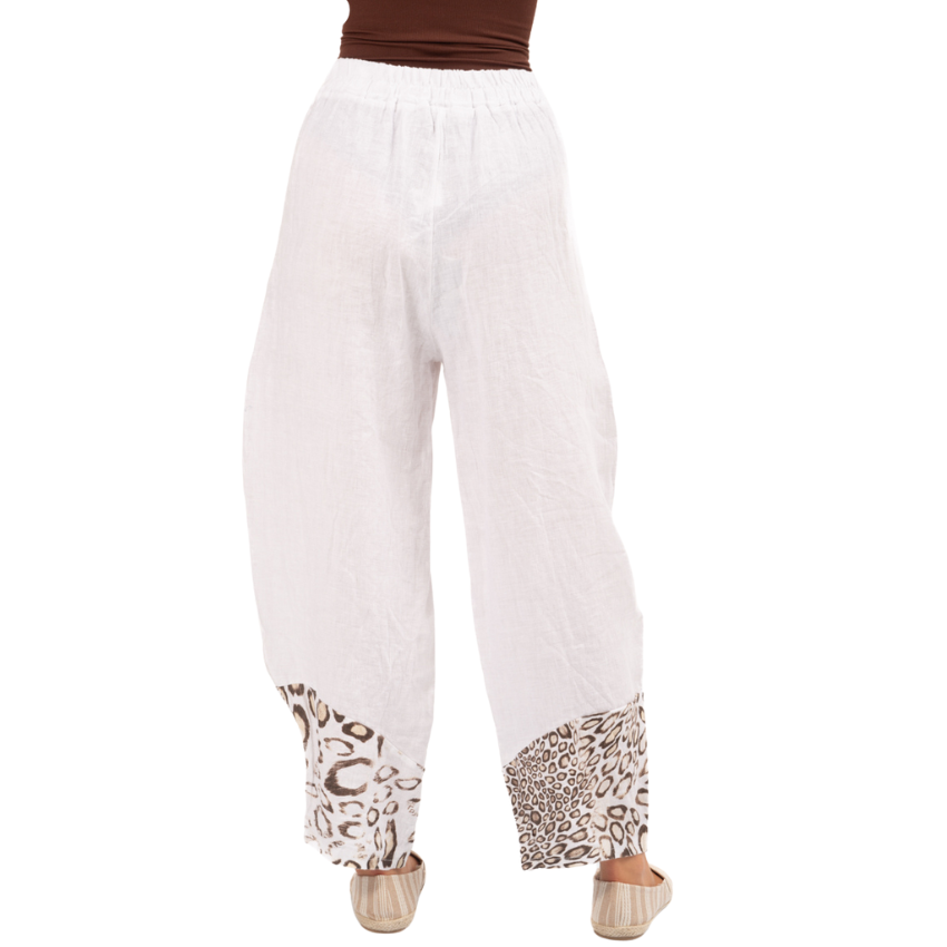 Cheetah Cuff Pants - White