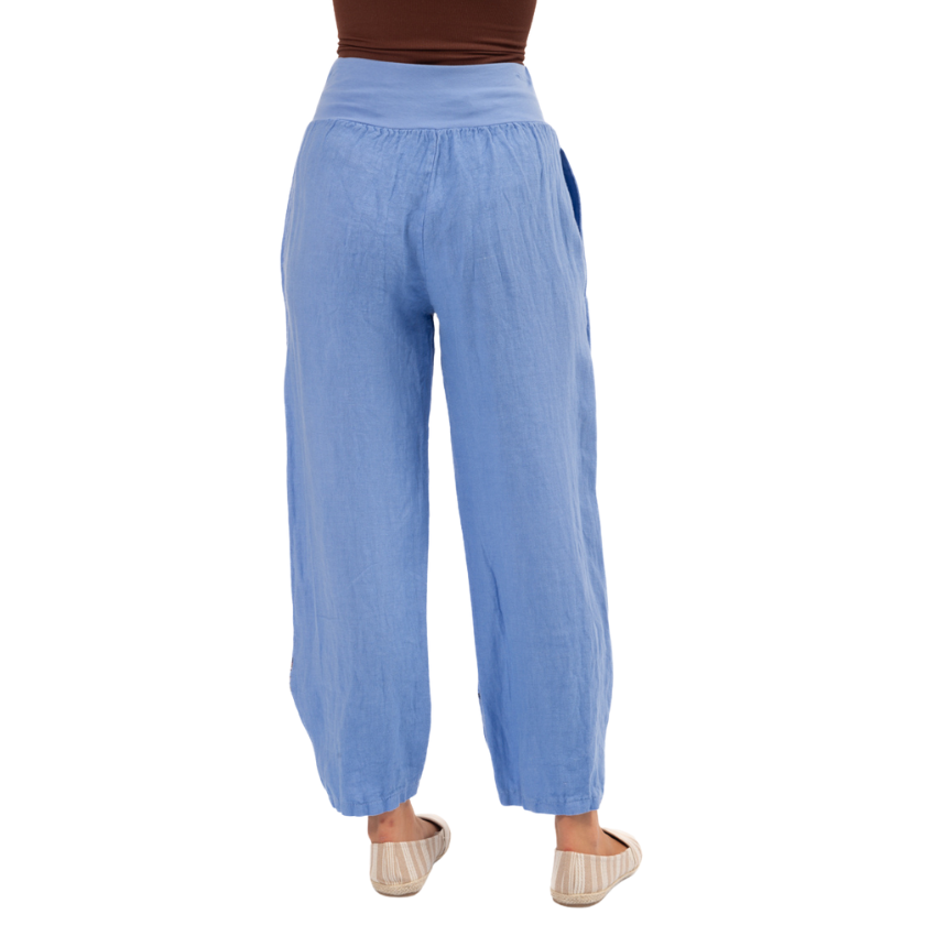 Blossom Cuff Pants - Blue