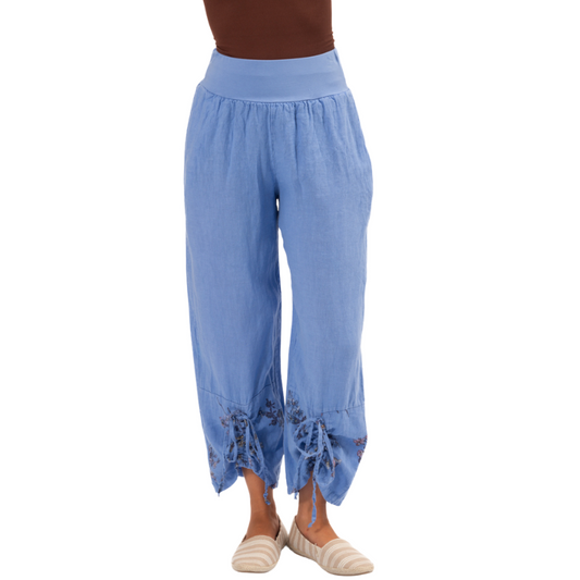 Blossom Cuff Pants - Blue