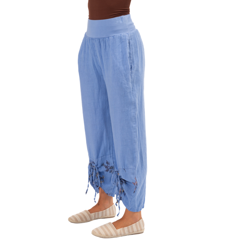 Blossom Cuff Pants - Blue