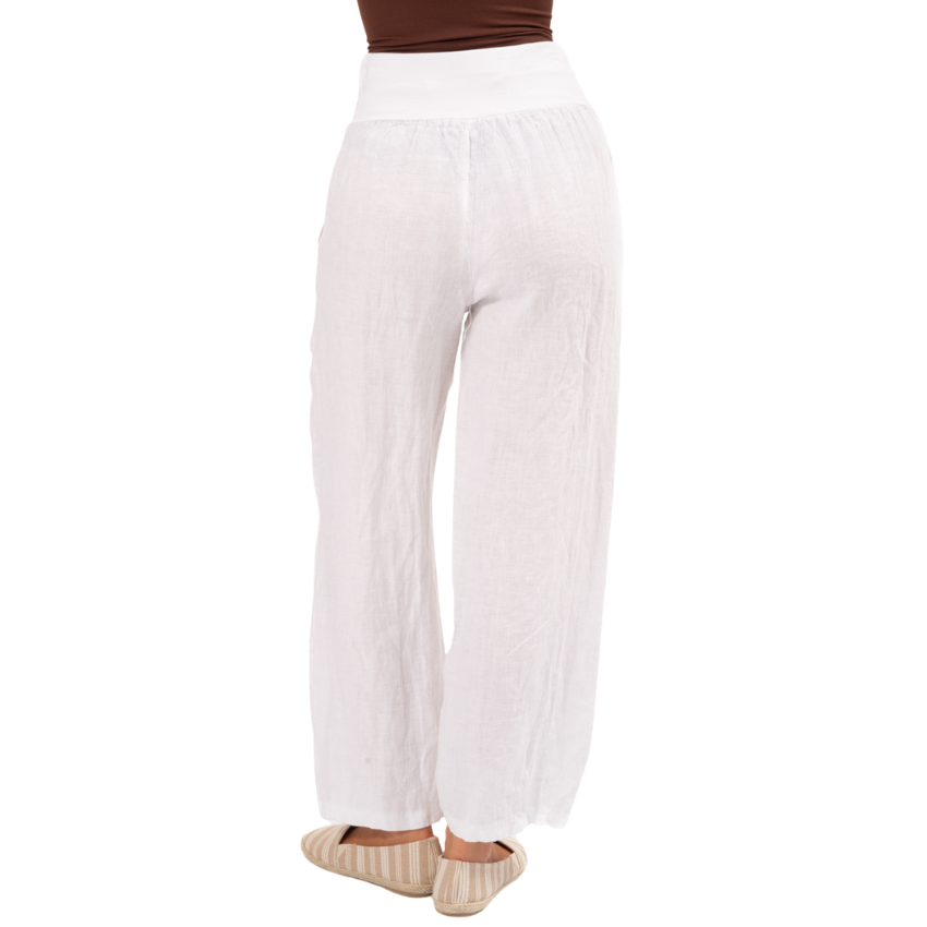 Blossom Cuff Pants - White