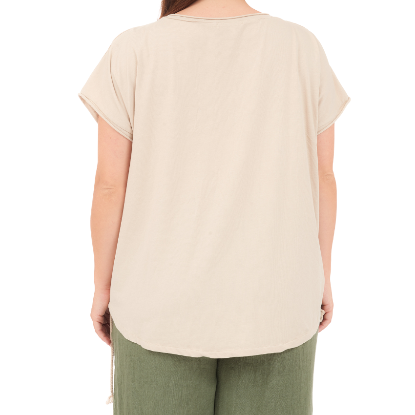 Linen Palm Top - Beige