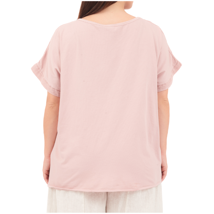 Metallic Foil Top - Blush