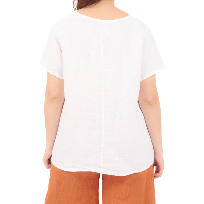 Foil Feather Top - White