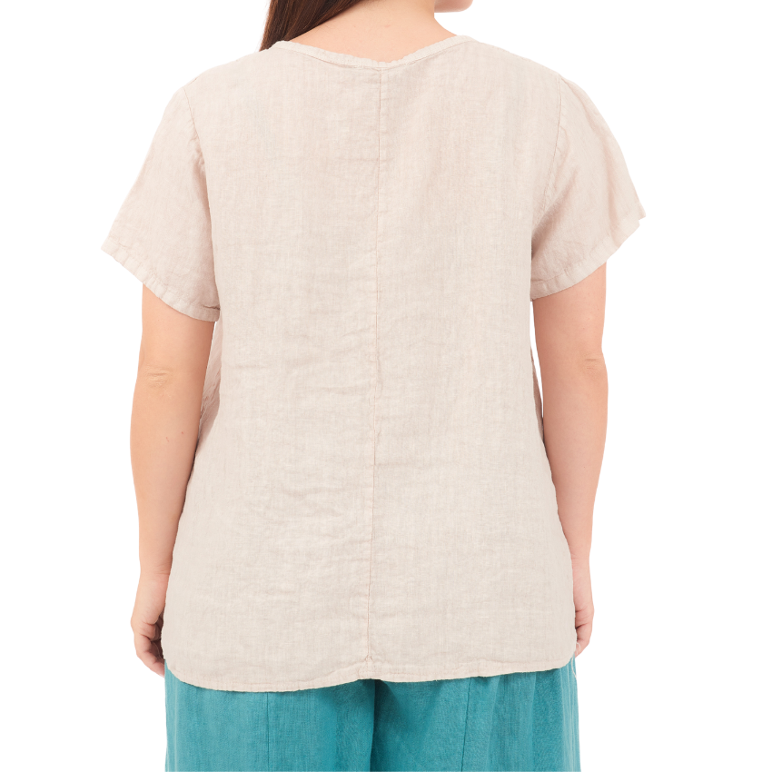 Foil Feather Top - Beige