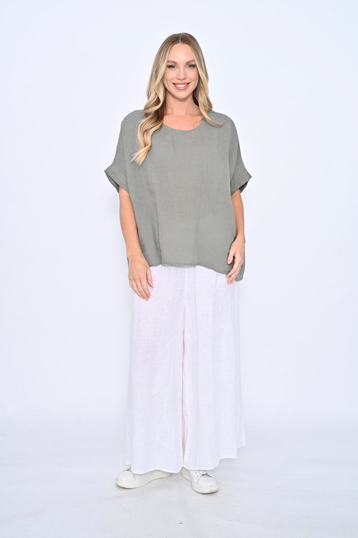 Basic Linen Top - Khaki