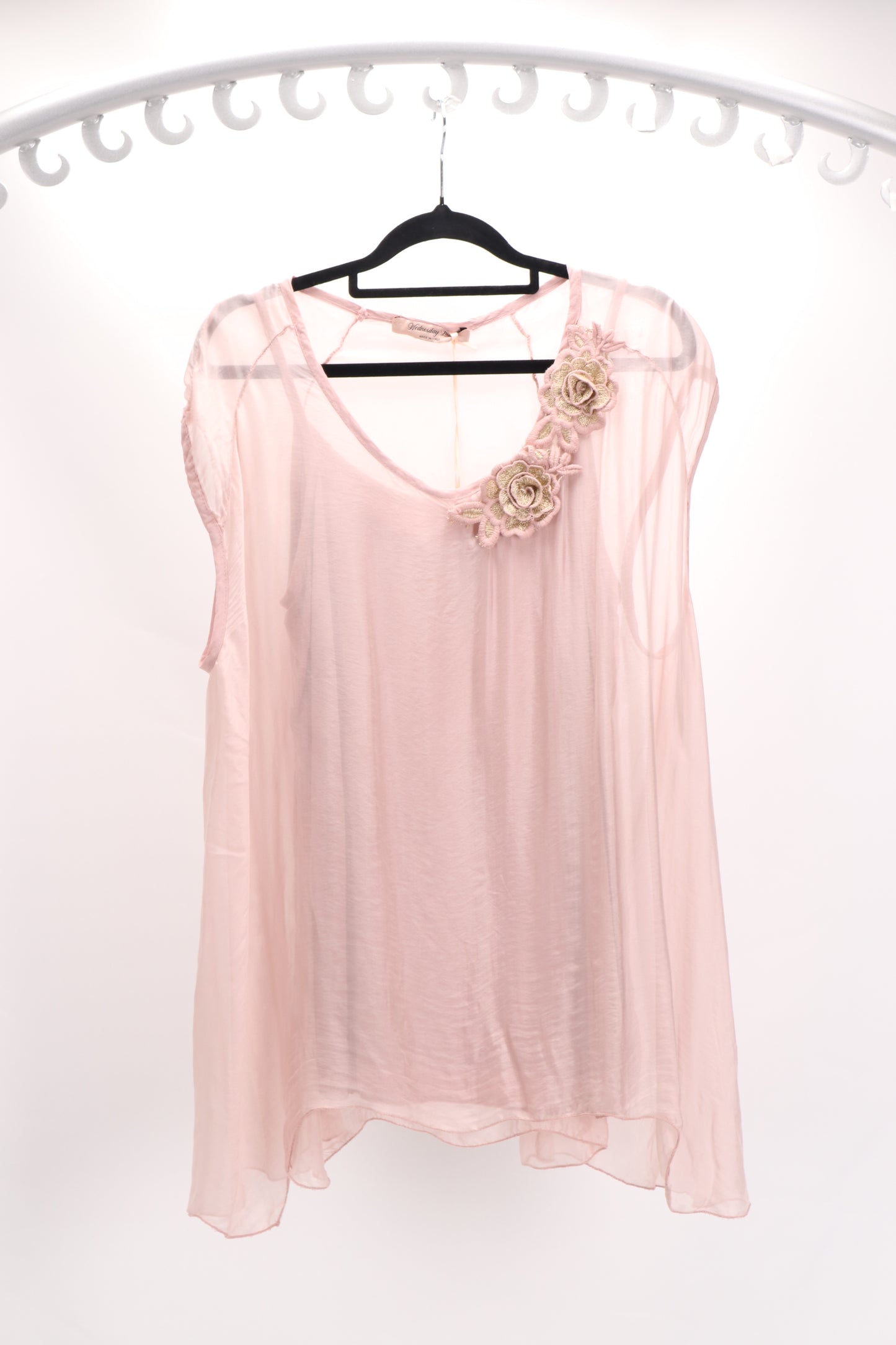 Silk Rose Top - Soft Pink