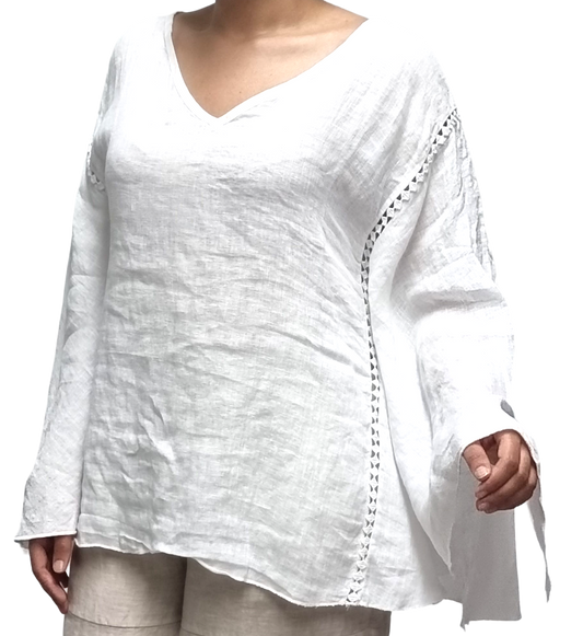 Bel Linen Top - White