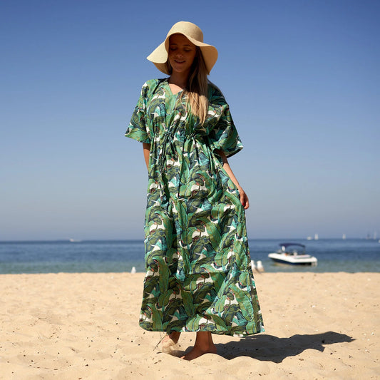 Indian Cotton Kaftan - Jungle Oasis