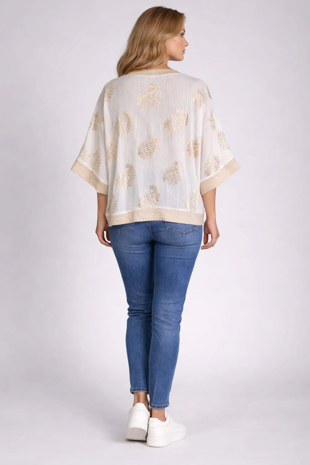 Paisley Foil Jacket - White/Beige