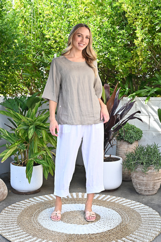 Side Button Top - Latte