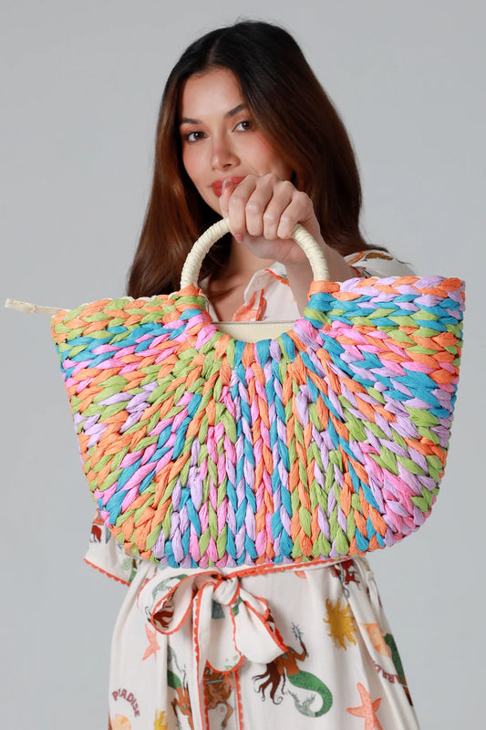 Straw Bag - Rainbow