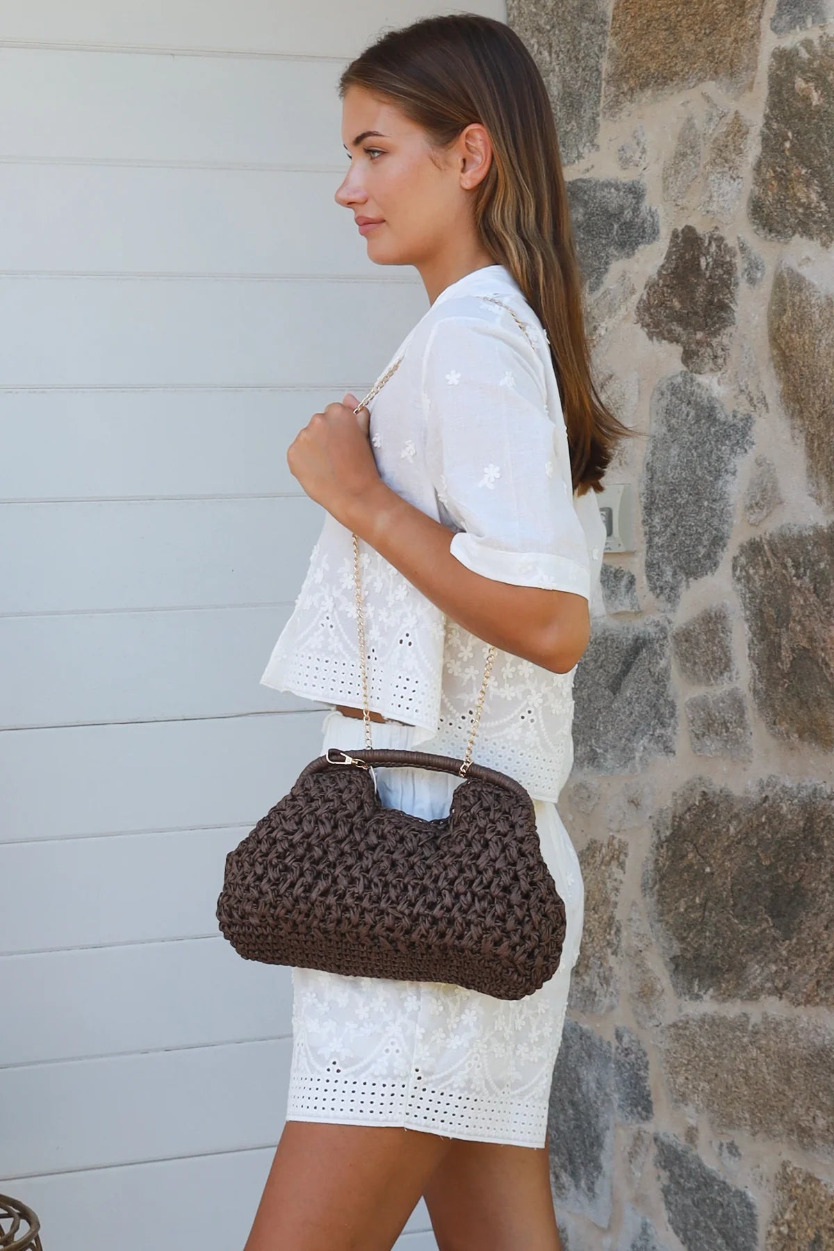 Chocolate Straw Bag