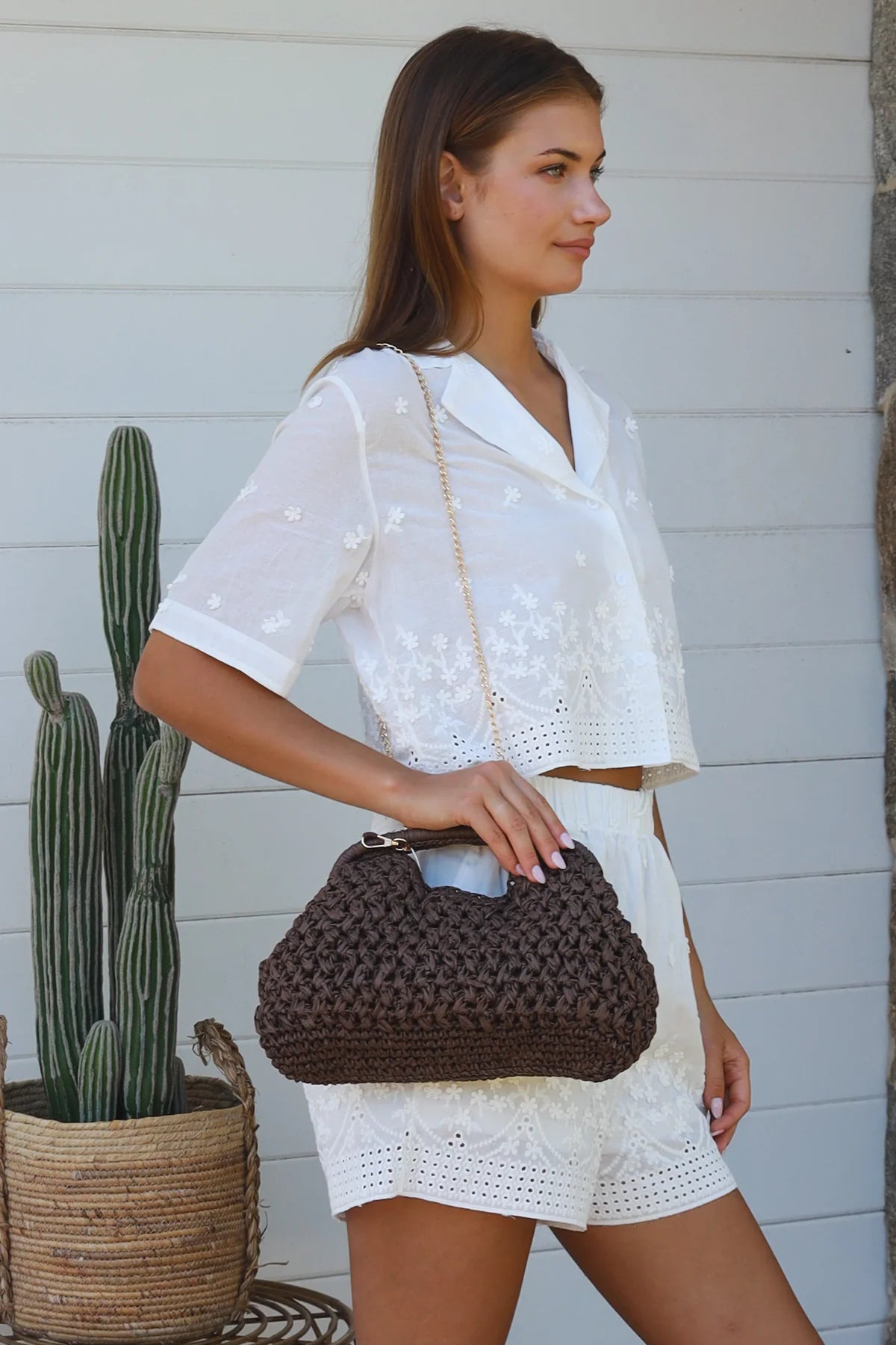 Chocolate Straw Bag