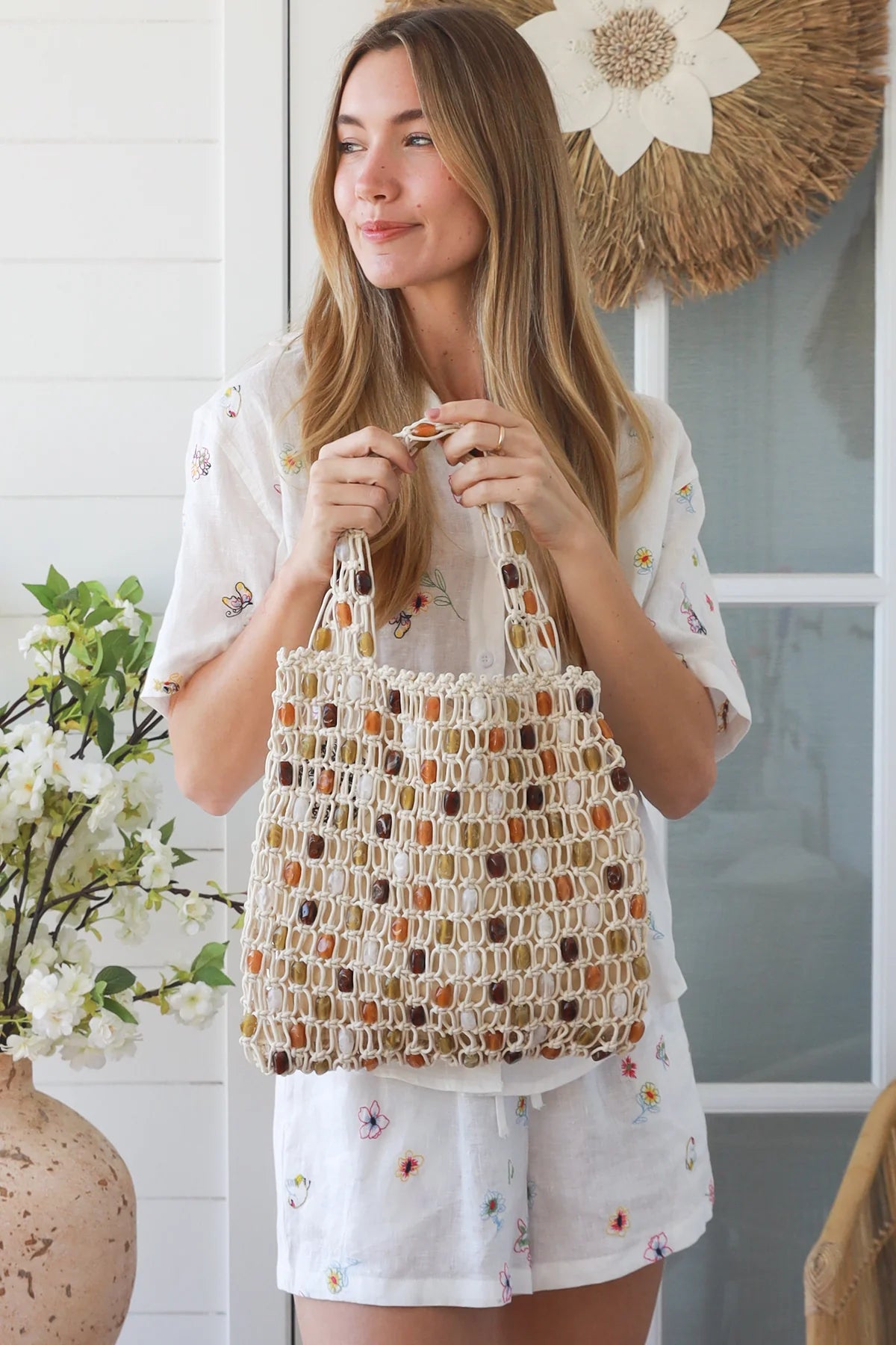 Large Beaded Shoulder Bag