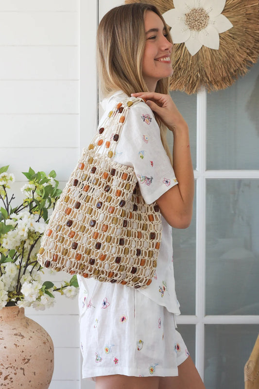 Large Beaded Shoulder Bag