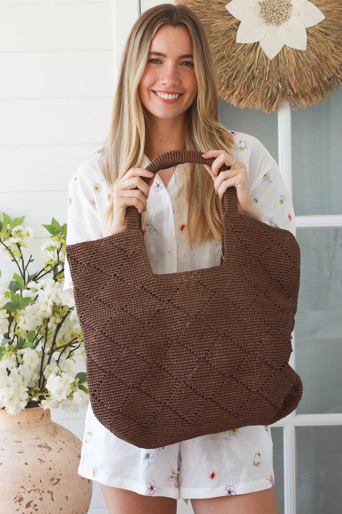Diamond Tote Bag - Chocolate