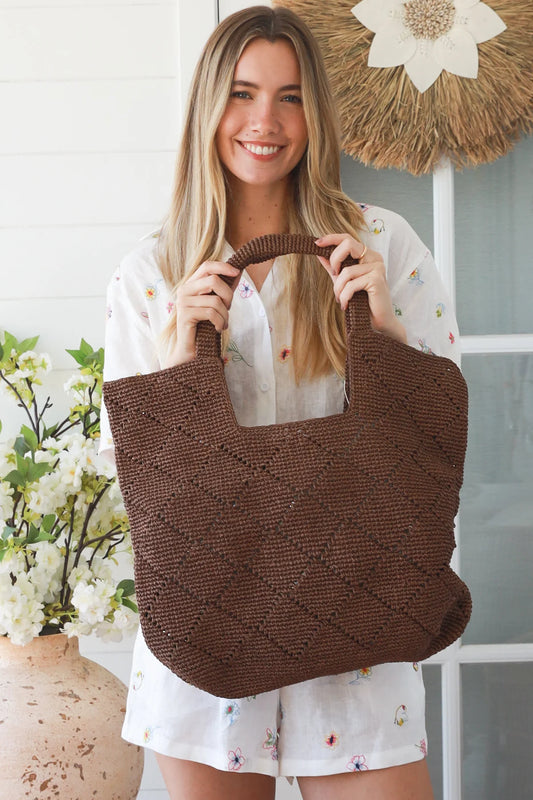 Diamond Tote Bag - Chocolate
