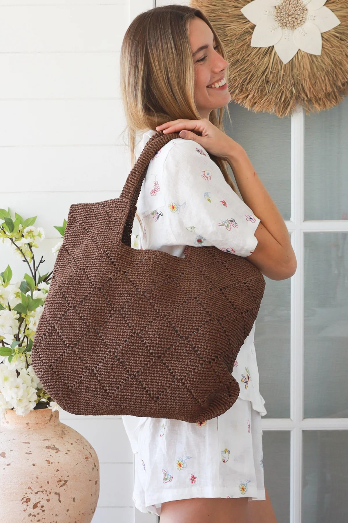 Diamond Tote Bag - Chocolate
