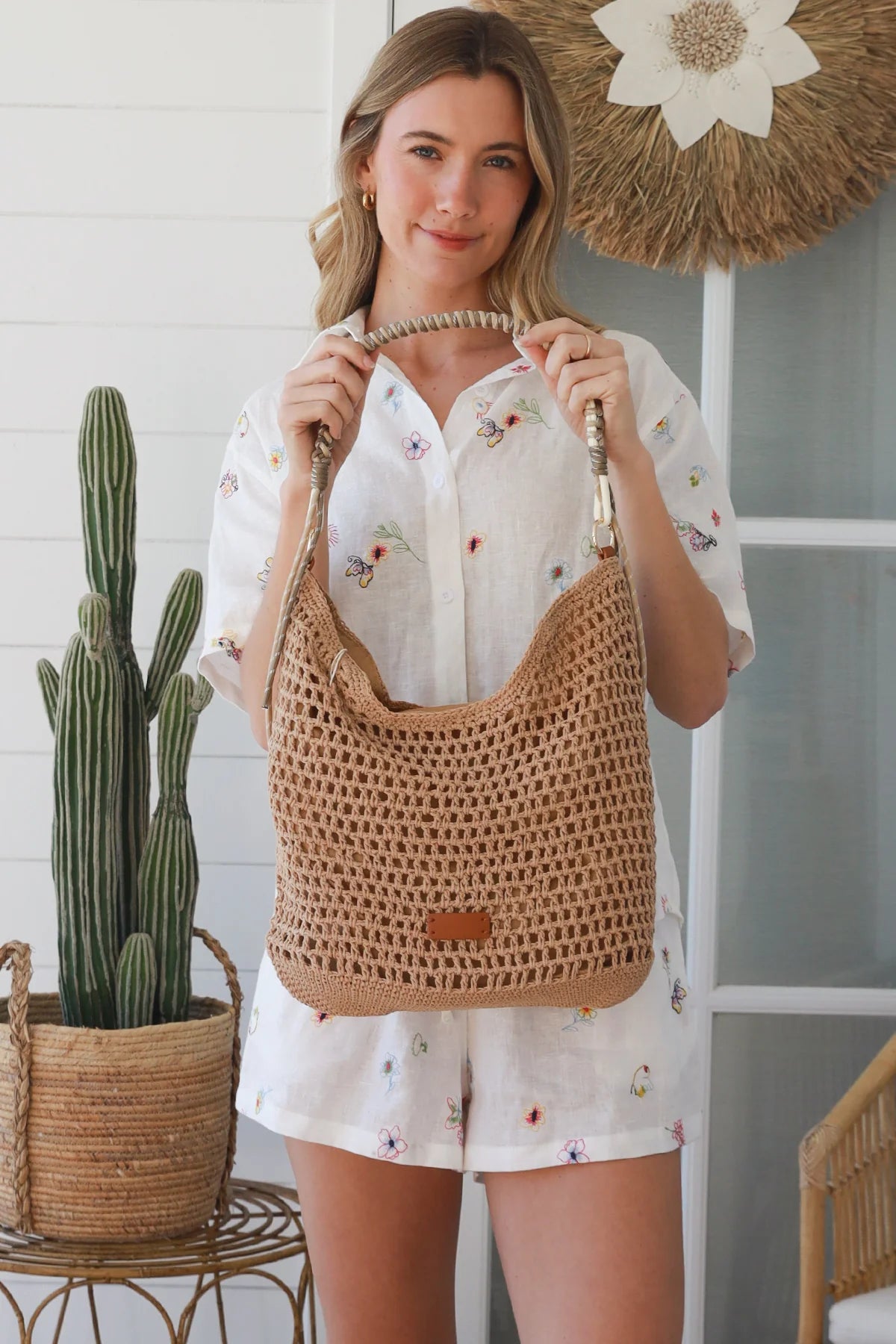 Braided Strap Crochet Bag