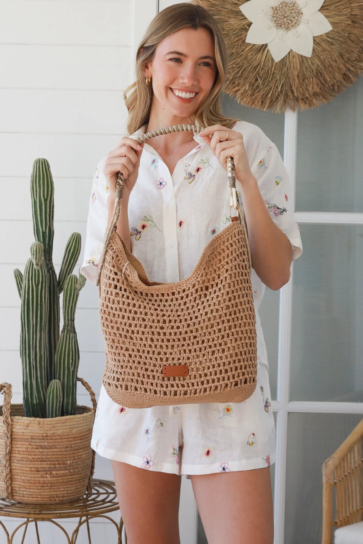 Braided Strap Crochet Bag