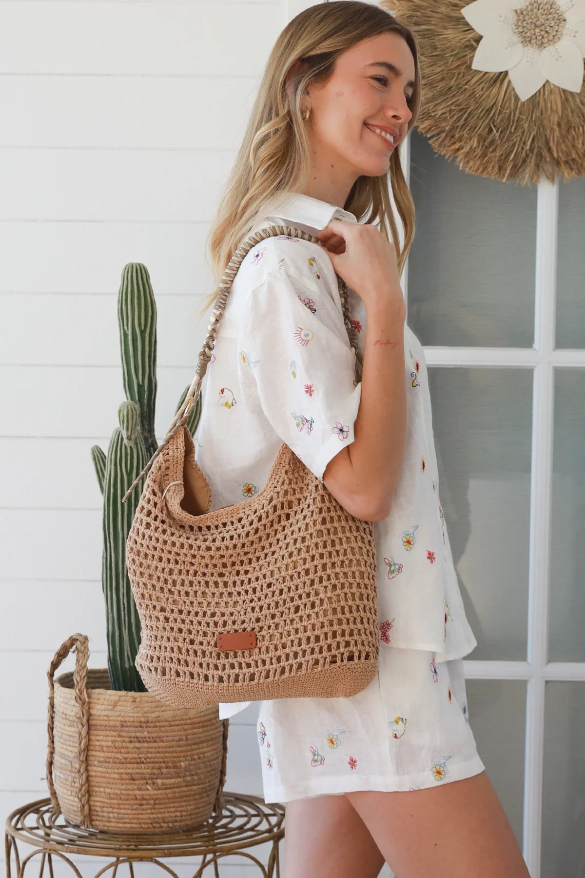 Braided Strap Crochet Bag