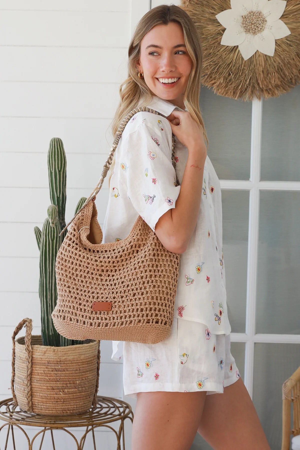 Braided Strap Crochet Bag