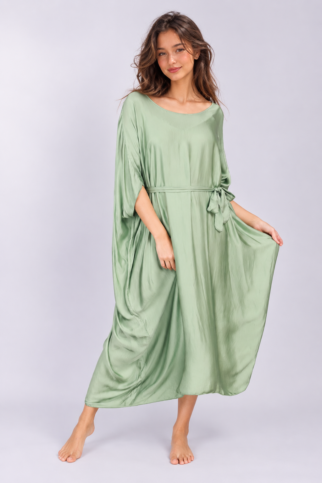 Silky Kaftan - Light Green