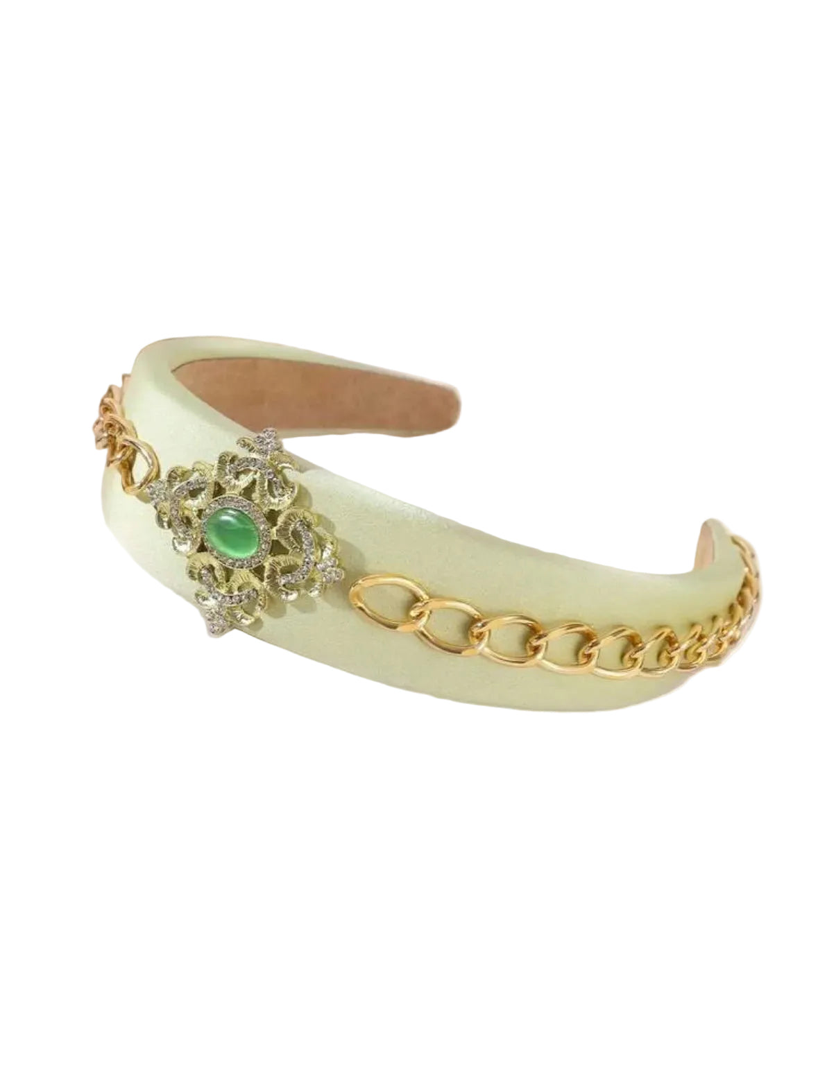 Jewelled Headband - Jade Green Stone