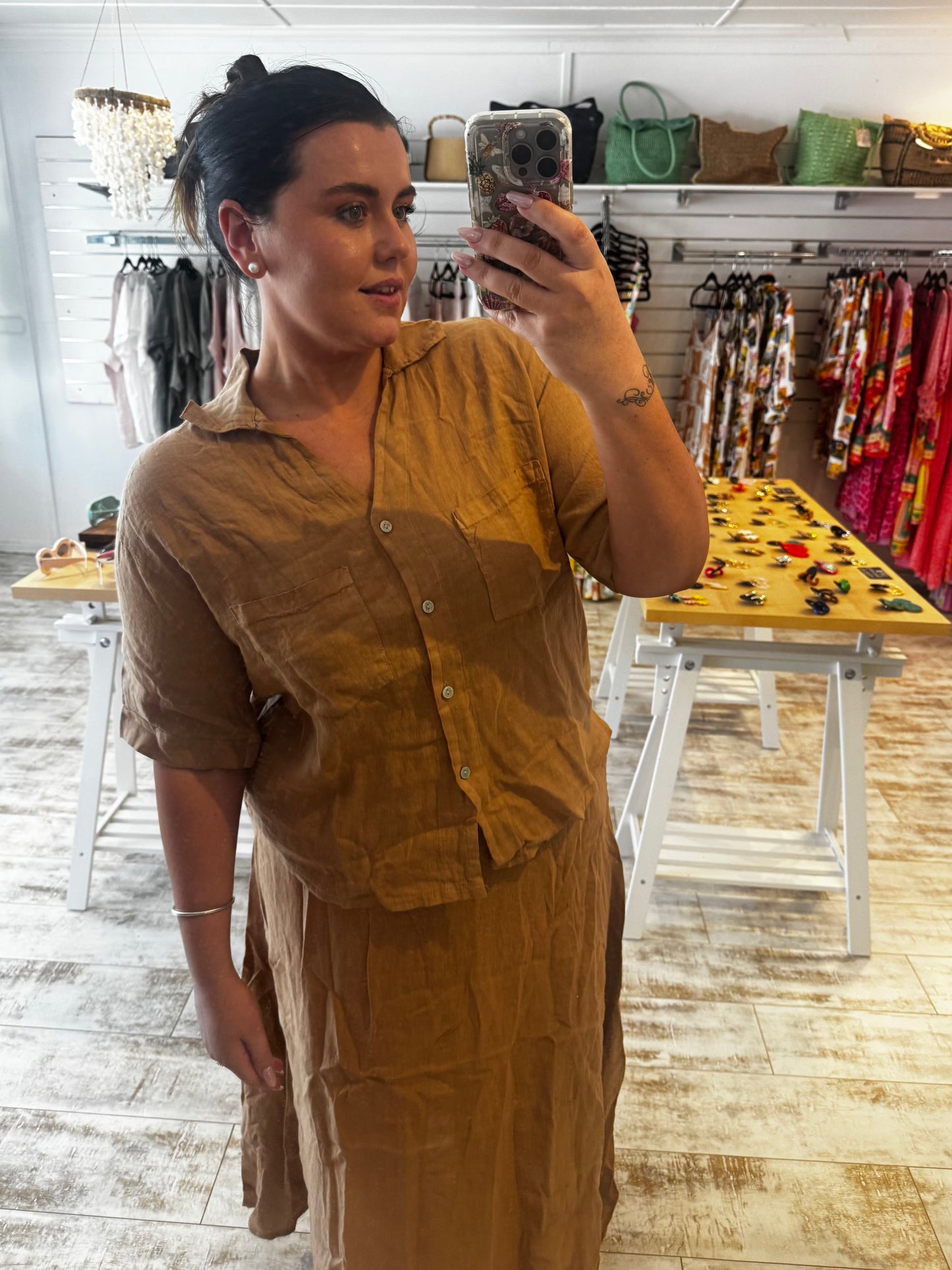Holiday Top - Camel