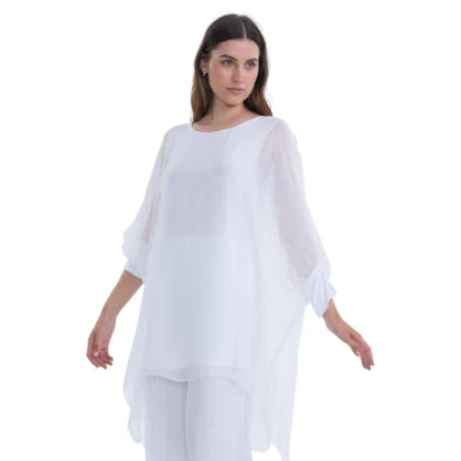 Italian Silk Top - White