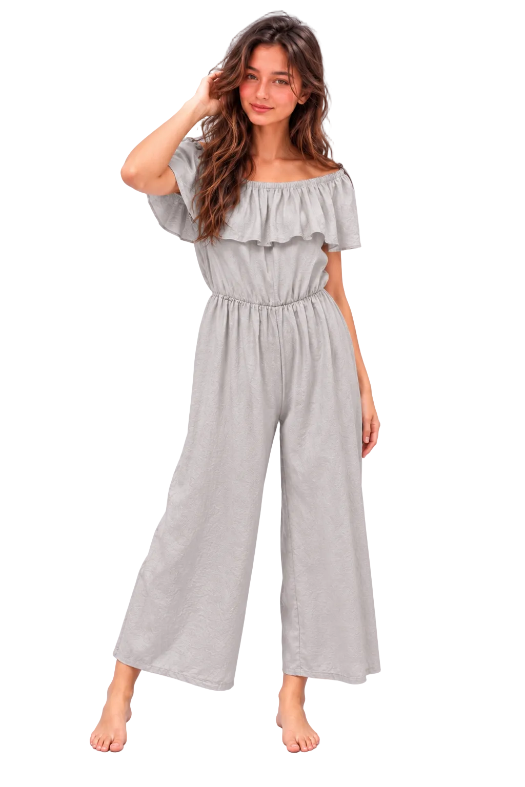 Peplum Jumpsuit - Grey