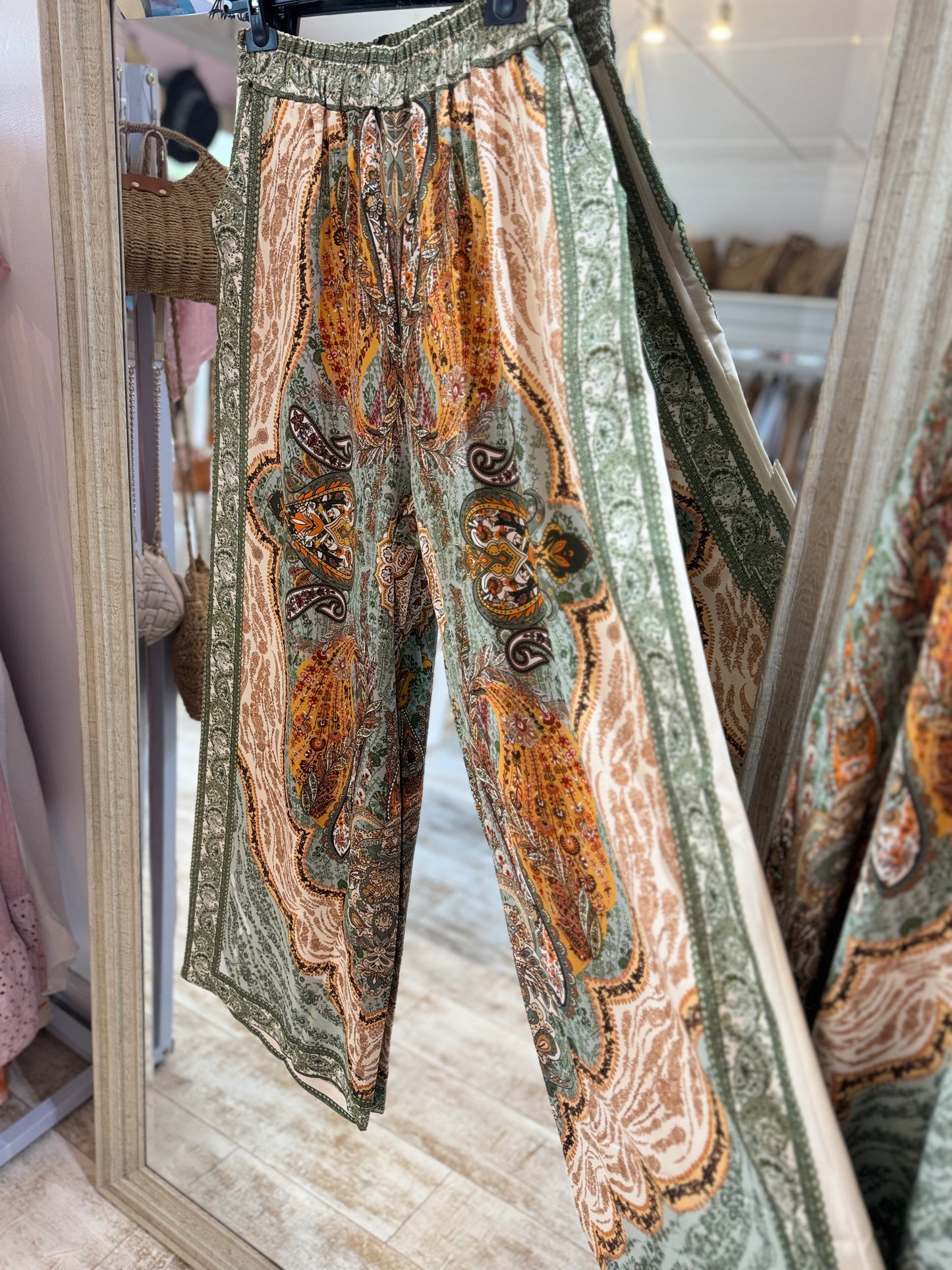Silky Paisley Pants