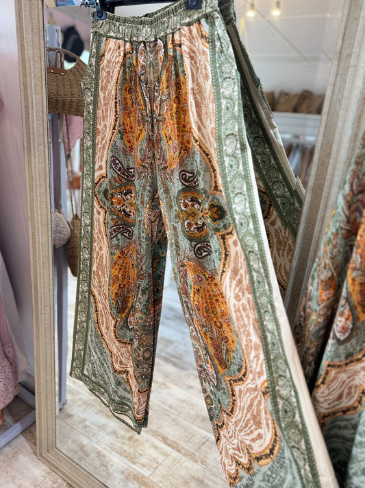 Silky Paisley Pants