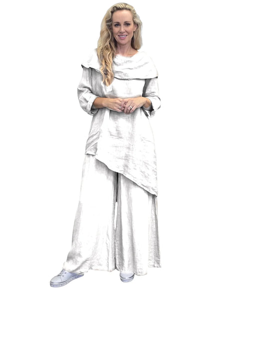 Lyn Linen Pants - White