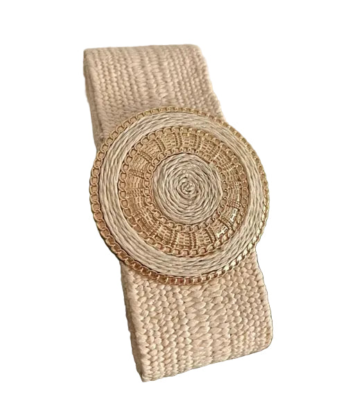 Stretchy Straw Belt - Cream