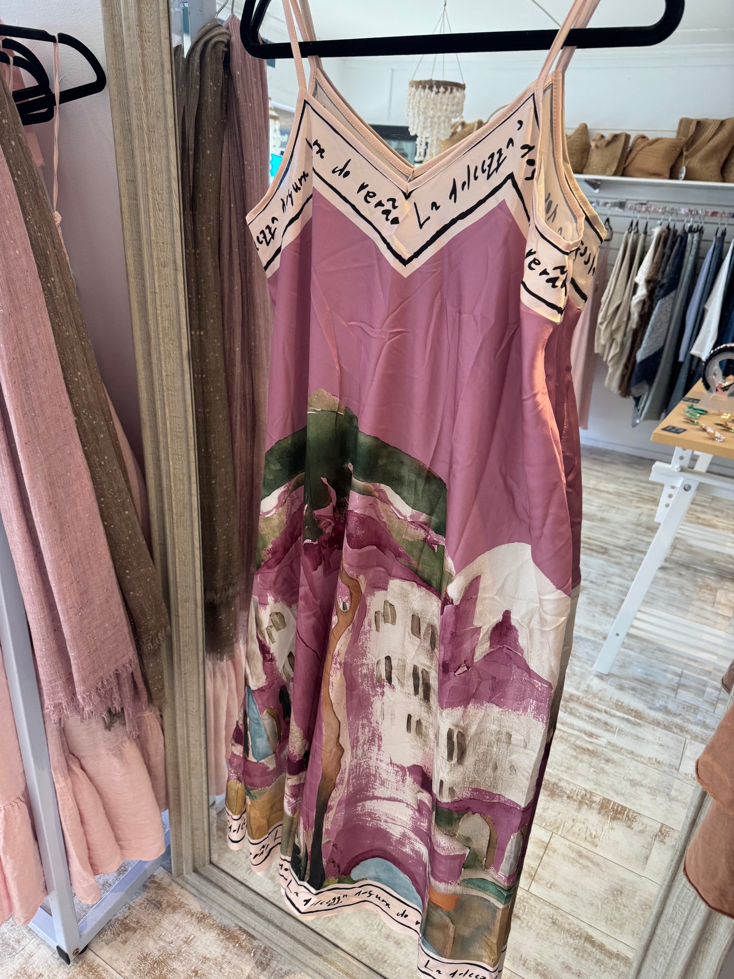 Watercolour Maxi Dress - Mauve