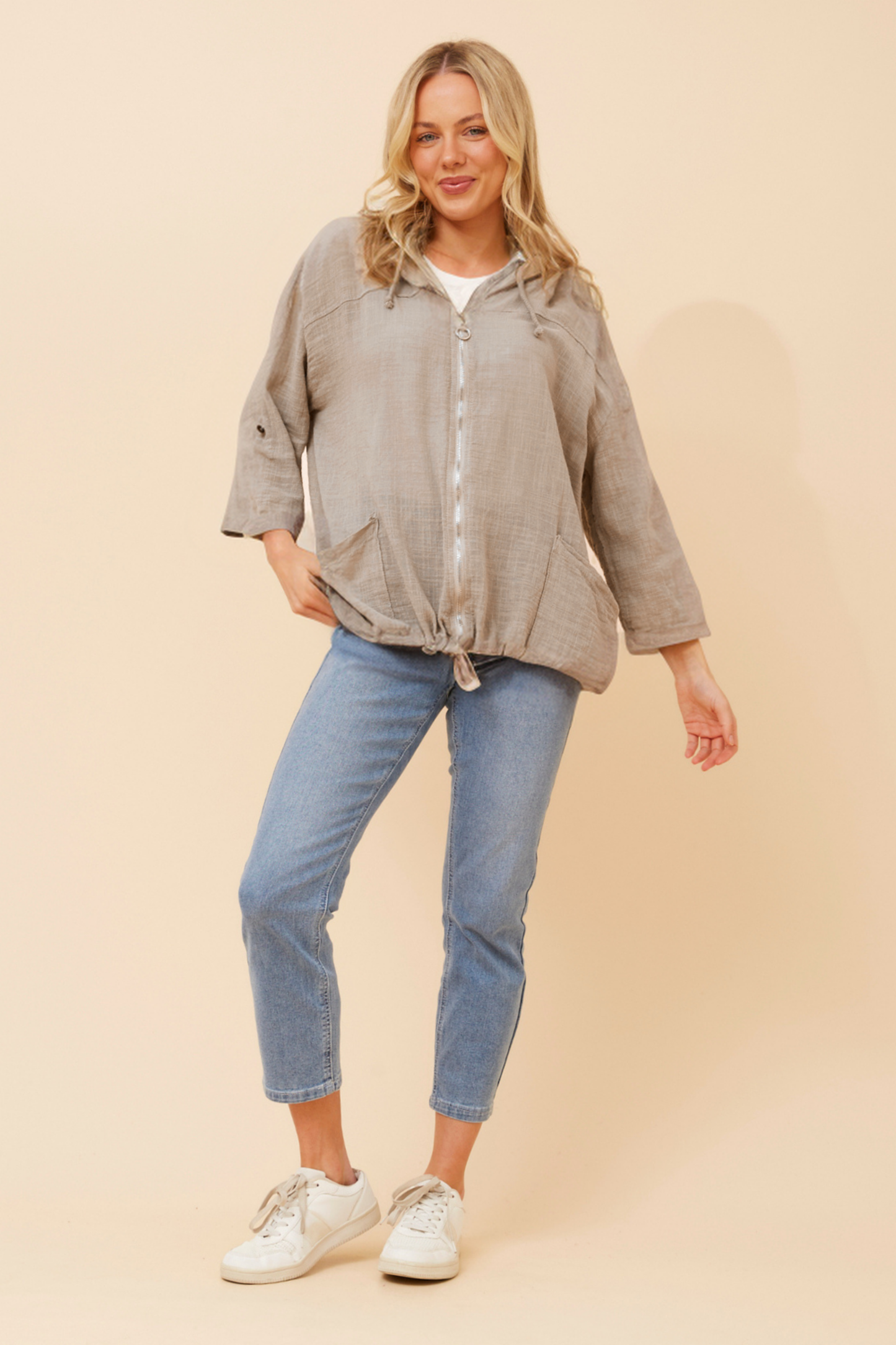 Cotton Bomber Jacket - Fango