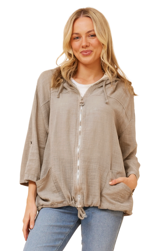 Cotton Bomber Jacket - Fango
