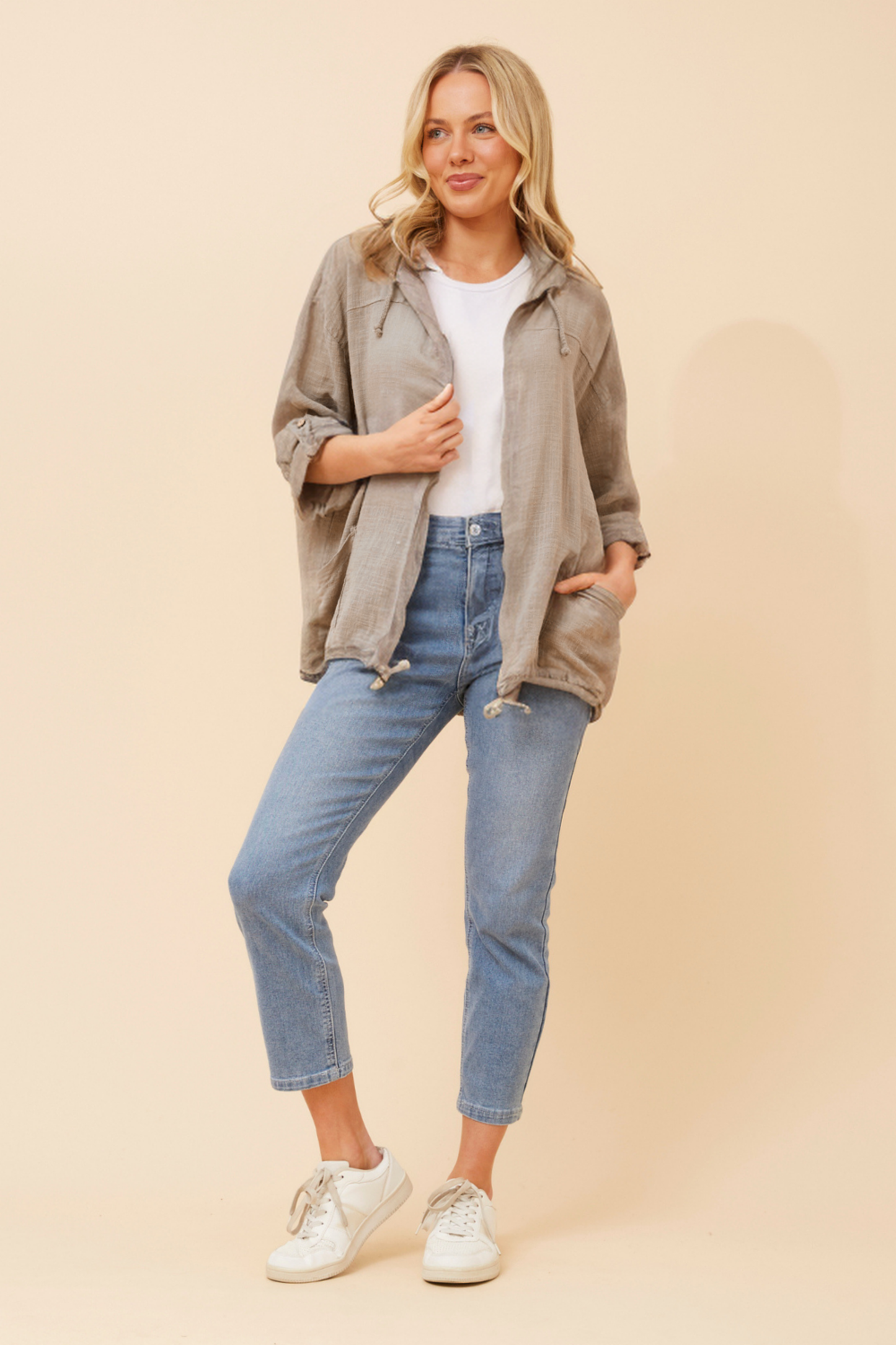 Cotton Bomber Jacket - Fango