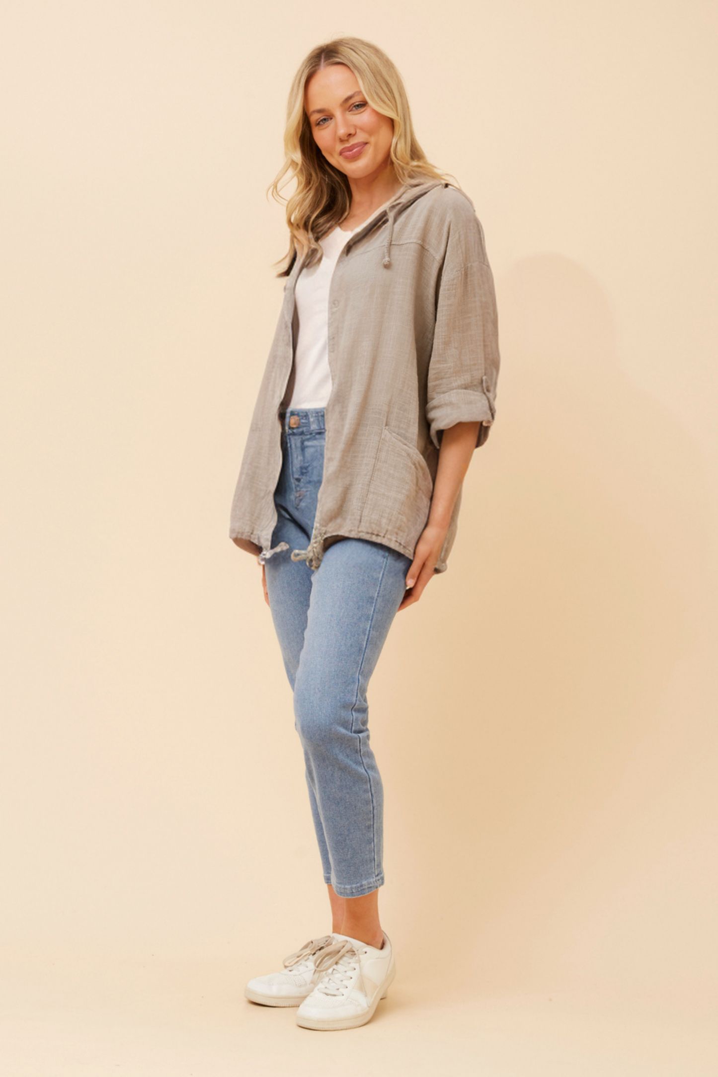 Cotton Bomber Jacket - Fango