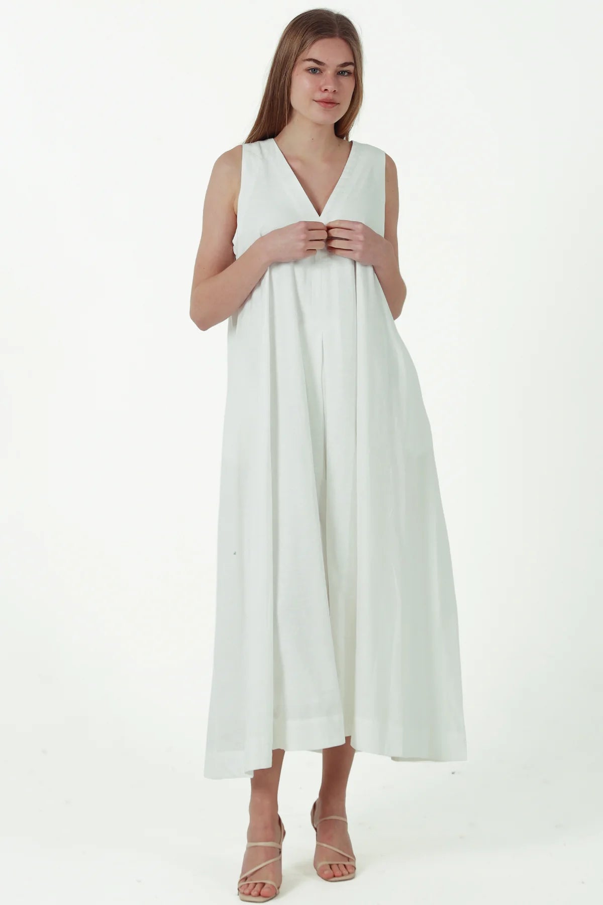 Trapeze Dress - White