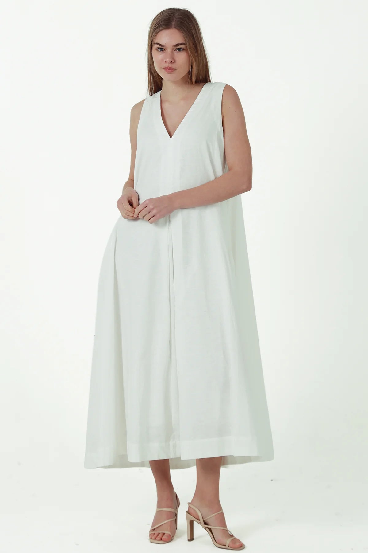 Trapeze Dress - White