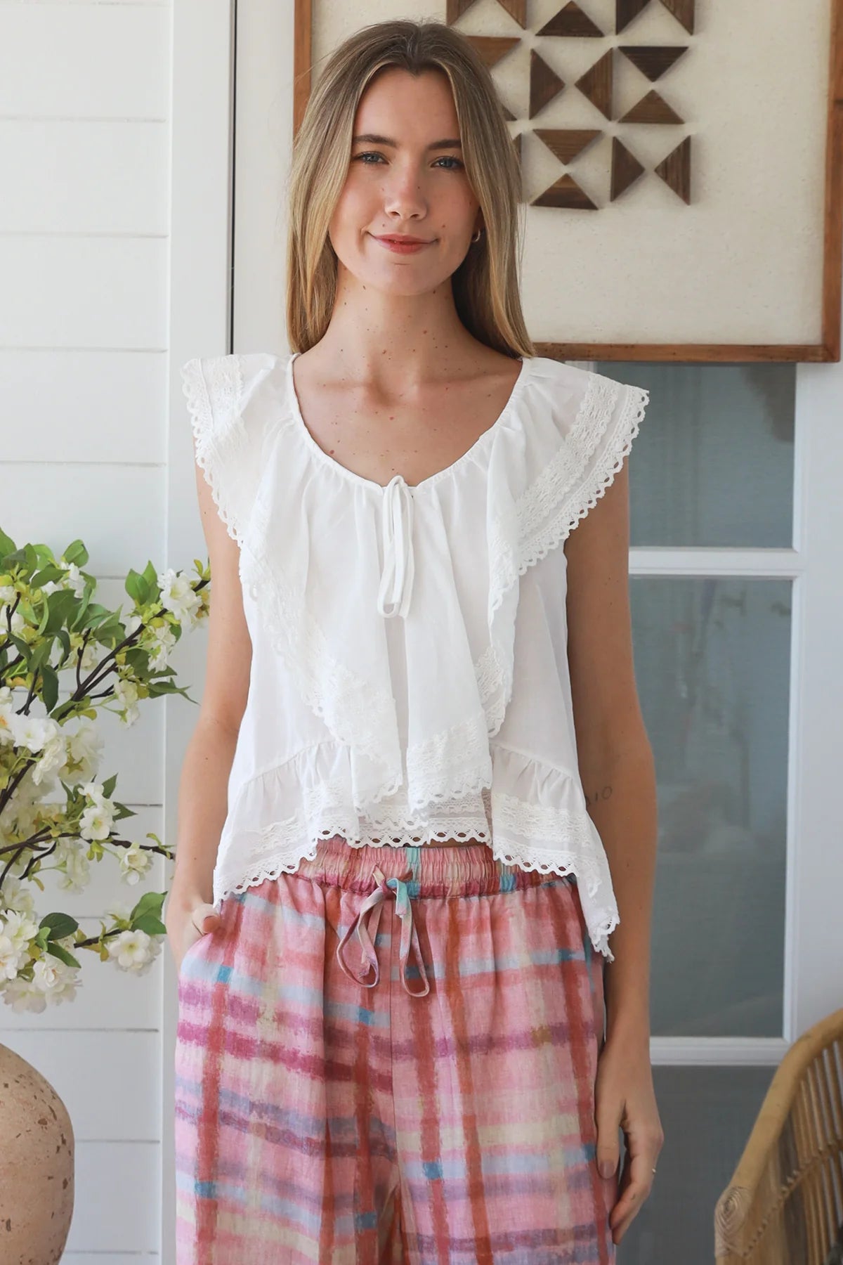 Bella Cotton Top - White