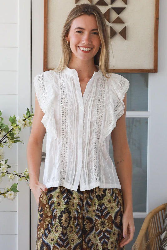 Chloe Cotton Top - White