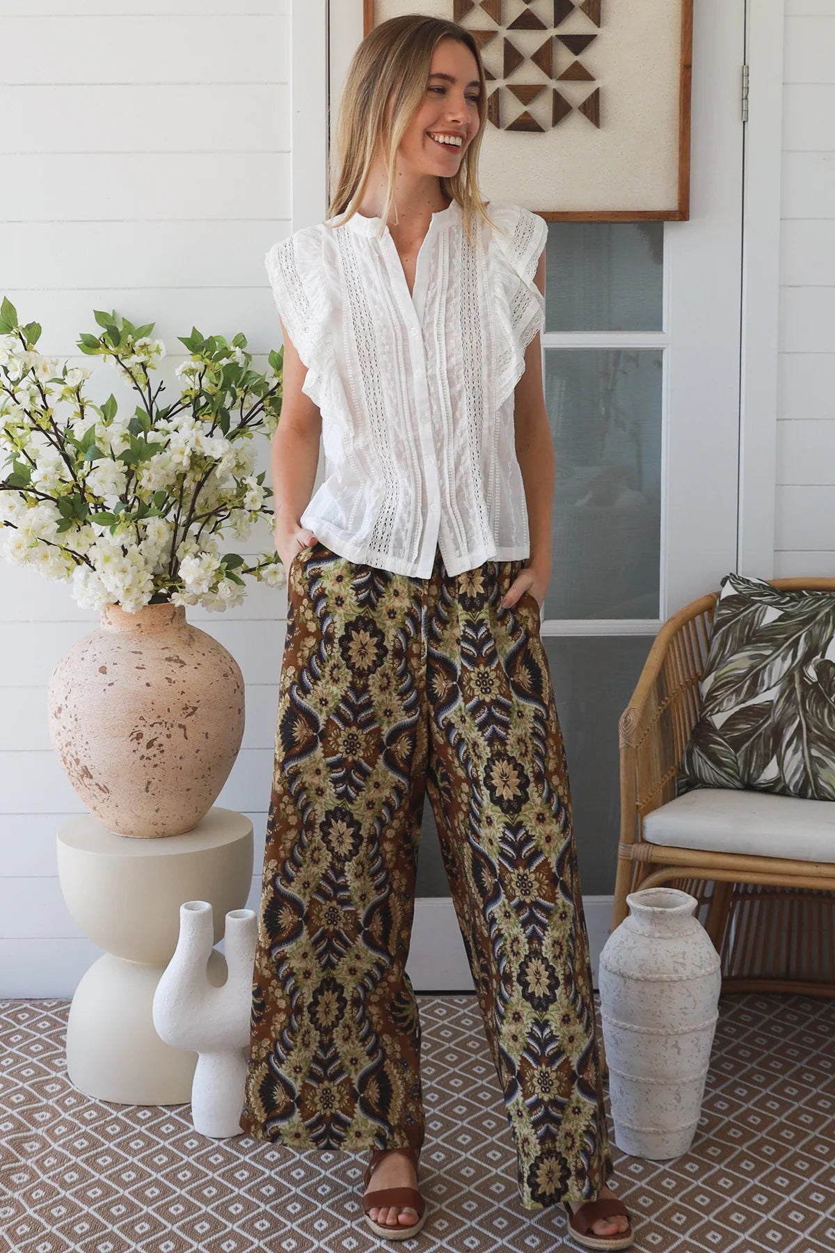 Chloe Cotton Top - White