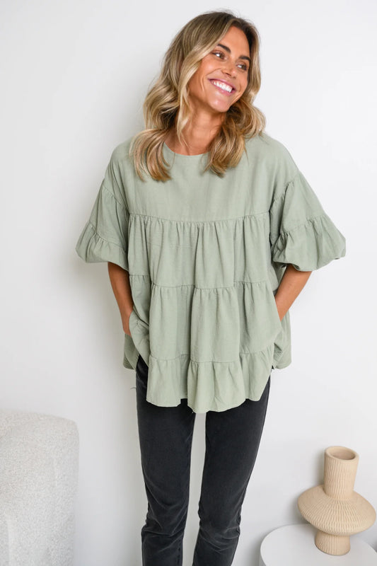 Tiered Top - Sage